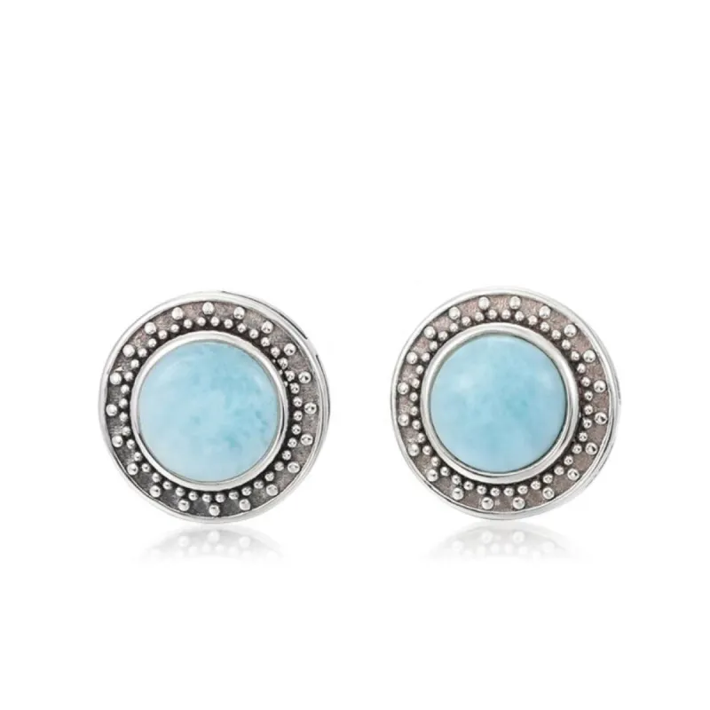 Sky Blue Larimar & Sterling Silver Stud Earrings sold by Zulily