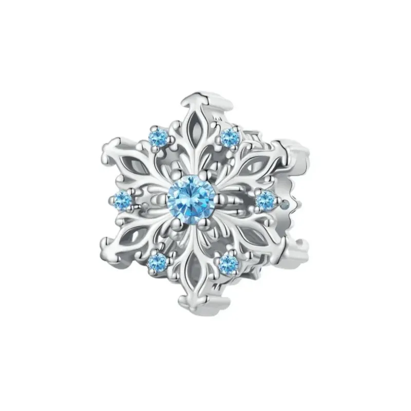 Sterling Silver & Blue CZ Snowflake Charm sold by Zulily