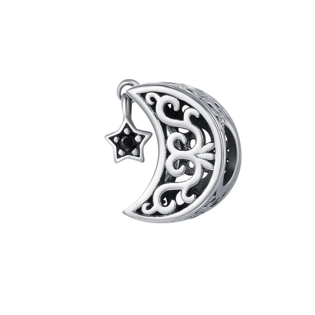 Cubic Zirconia & Sterling Silver Crescent Moon & Star Charm sold by Zulily