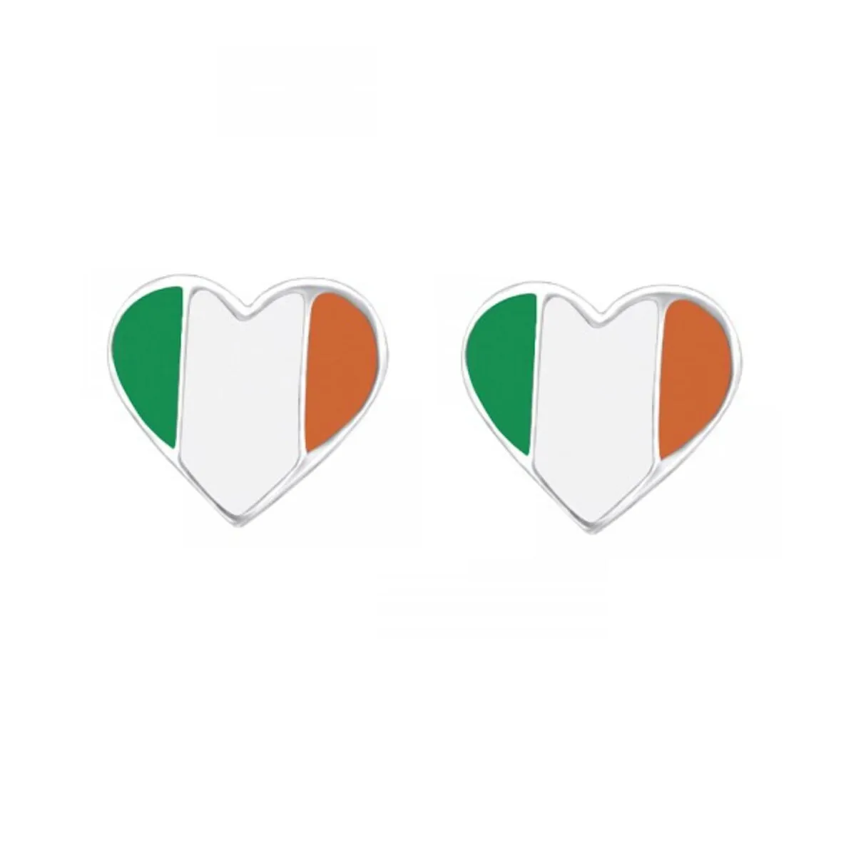 Irish Pride Heart Sterling Silver Stud Earrings sold by Zulily