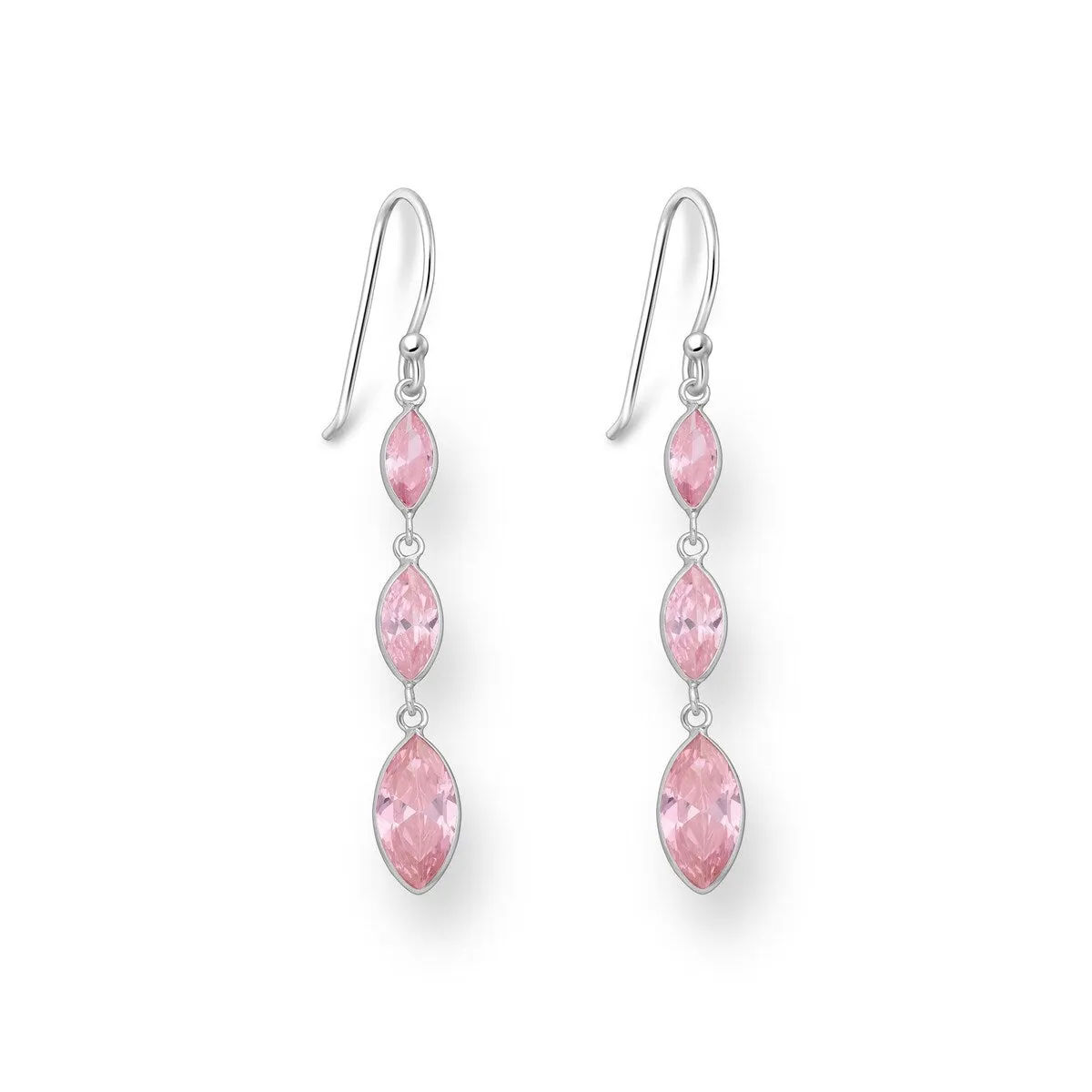 Cubic Zirconia & Sterling Silver Triple Marquis Drop Earrings sold by Zulily product image thumbnail 3
