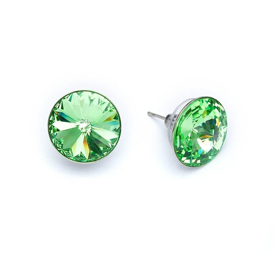 Peridot Swarovski Crystal Rivoli Stud Earrings sold by Zulily