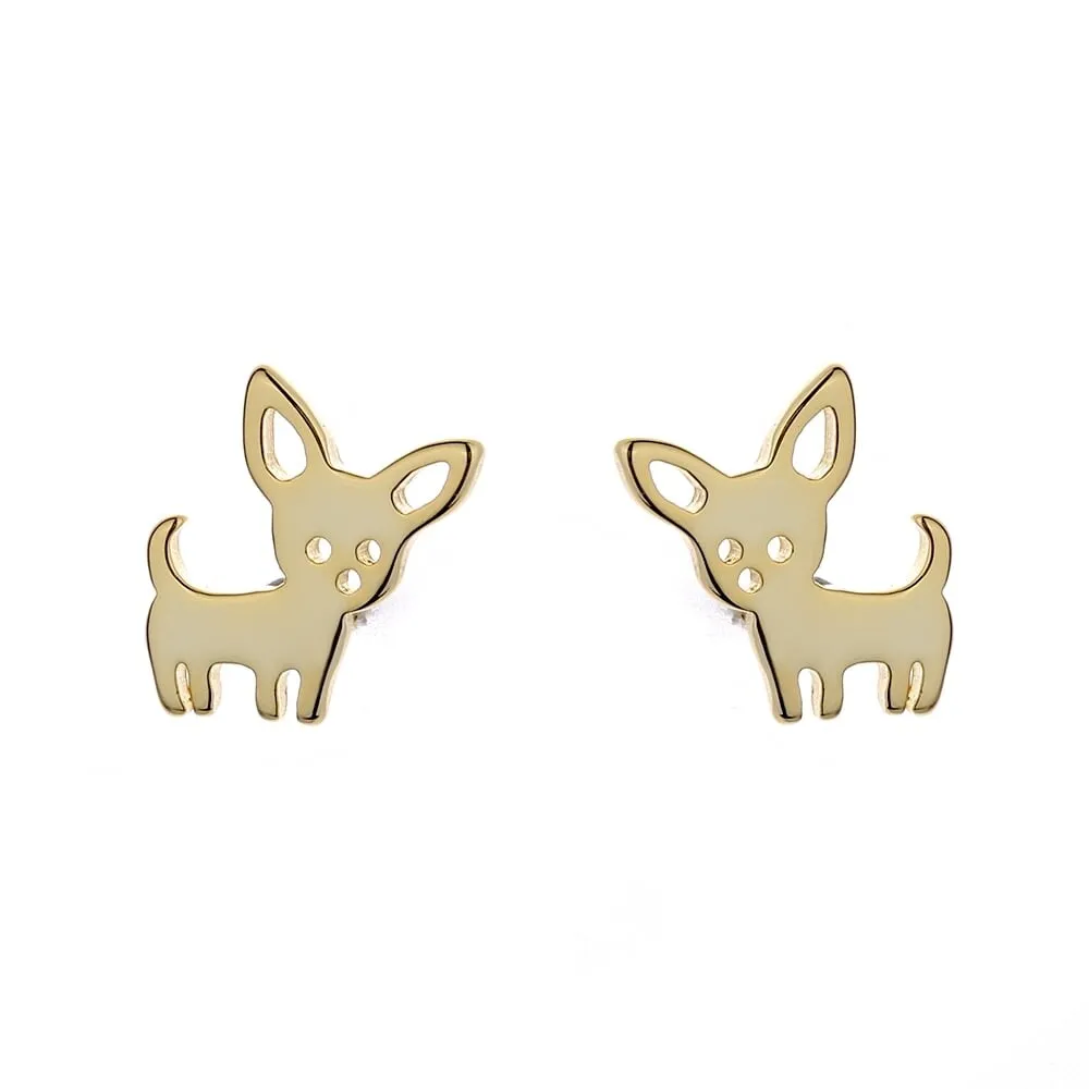 Sterling Silver Chihuahua Dog Earrings sold by Zulily