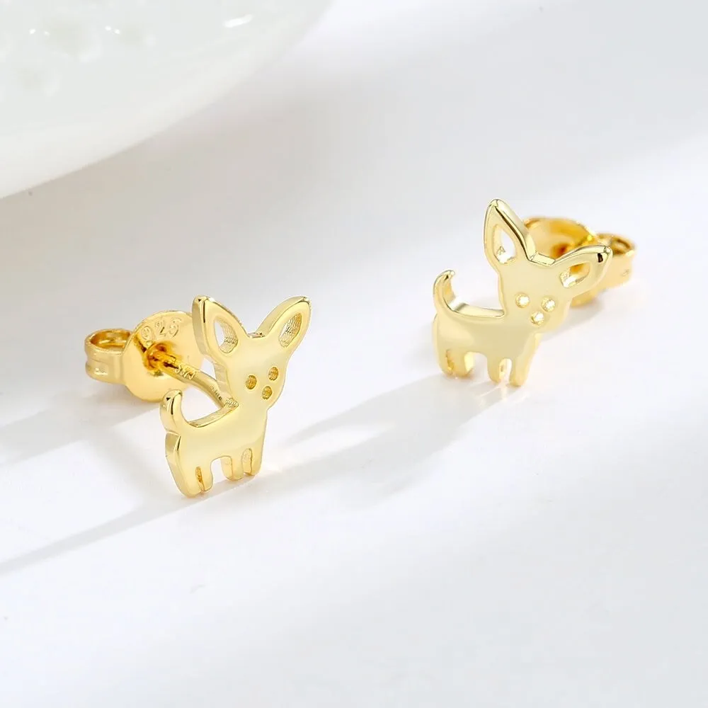 Sterling Silver Chihuahua Dog Earrings sold by Zulily product image thumbnail 2