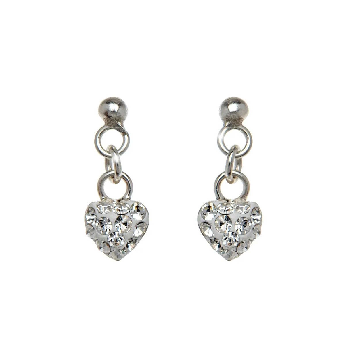 Sterling Silver Clear Cubic Zirconia Heart Drop Earrings sold by Zulily