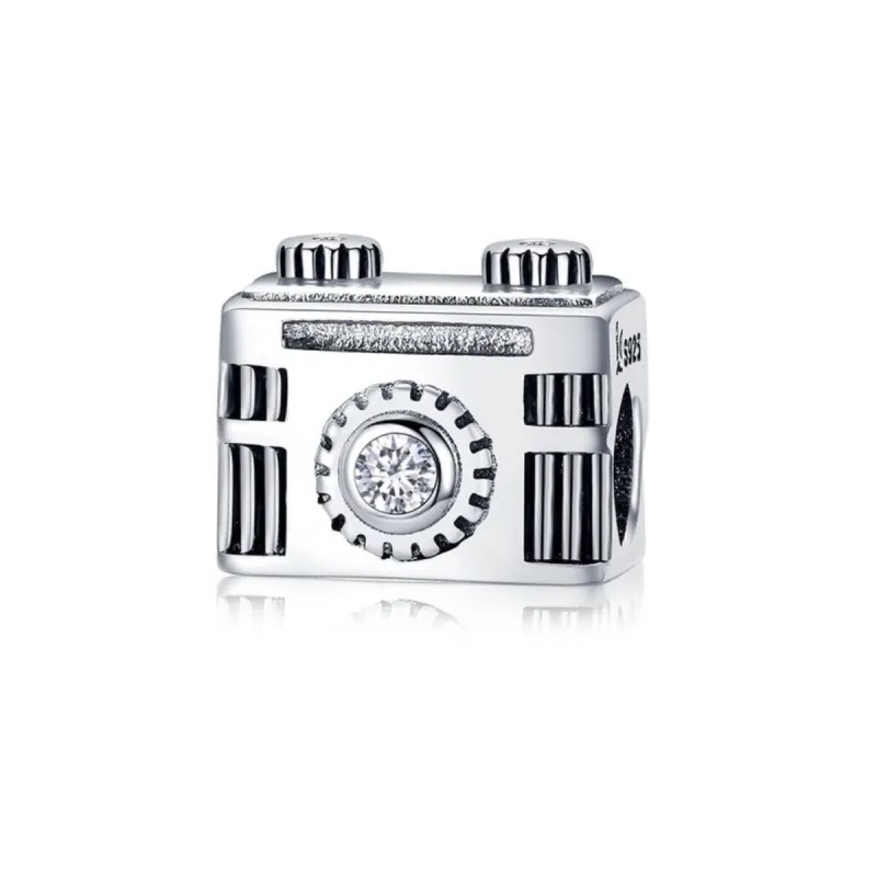 Sterling Silver Cubic Zirconia Camera Charm sold by Zulily