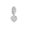Sterling Silver Cubic Zirconia Pave Heart Hanging Charm sold by Zulily