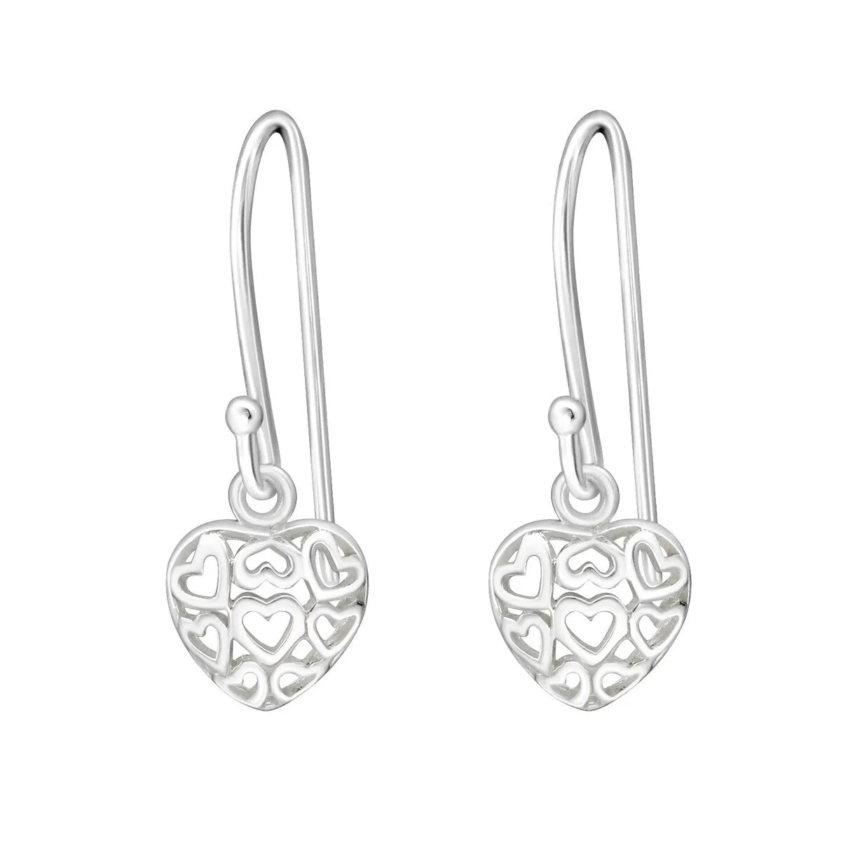 Sterling Silver Heart Filigree Drop Earrings sold by Zulily