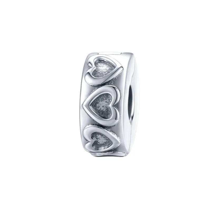 Sterling Silver Embossed Heart Rondelle Charm sold by Zulily