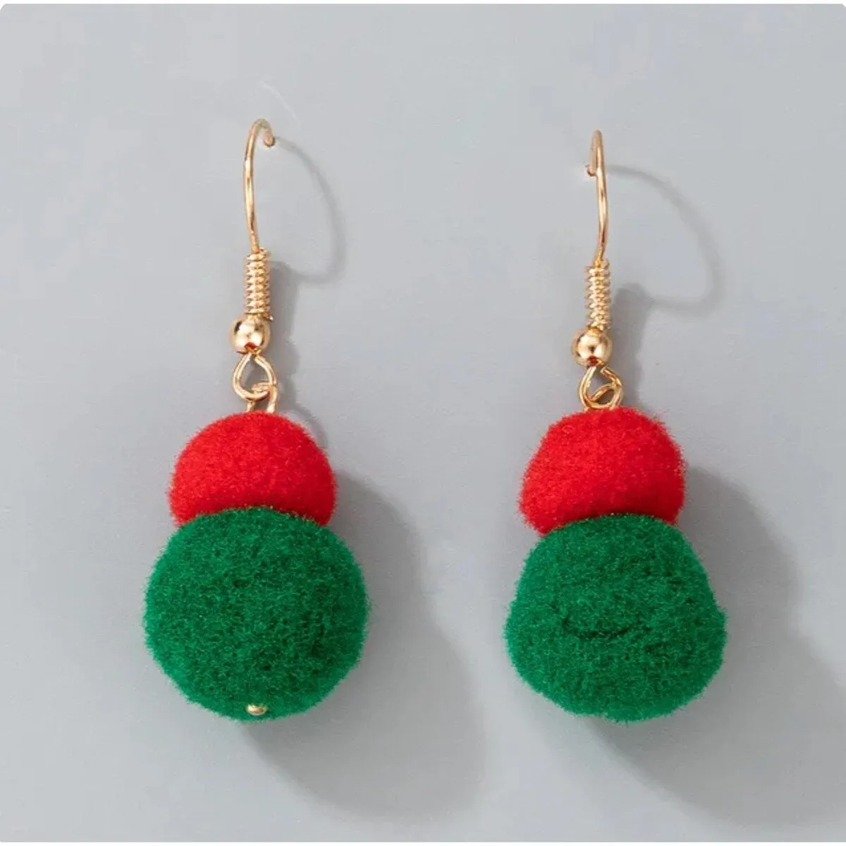 Goldtone Red & Green Pom Pom Drop Earrings sold by Zulily