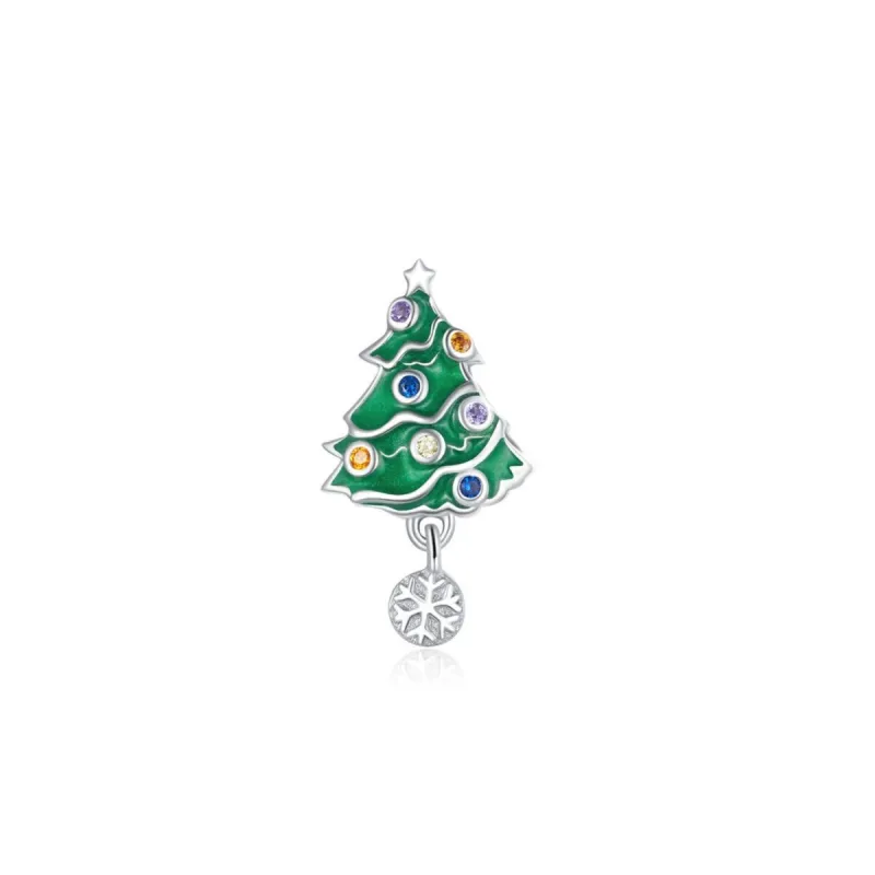 Sterling Silver & Cubic Zirconia Christmas Tree & Snowflake Charm sold by Zulily