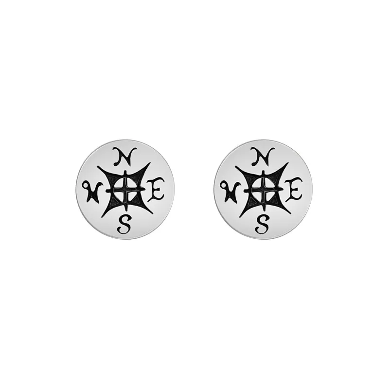 Sterling Silver Compass Stud Earrings sold by Zulily