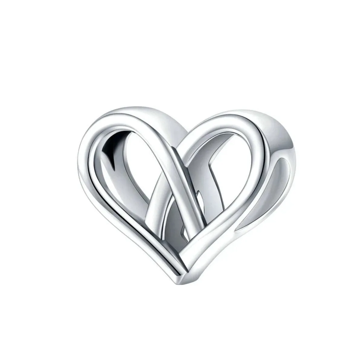 Sterling Silver Ribbon Heart Charm sold by Zulily