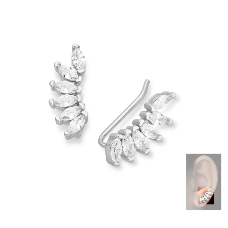 Sterling Silver Cubic Zirconia Marquis Threader Earrings sold by Zulily