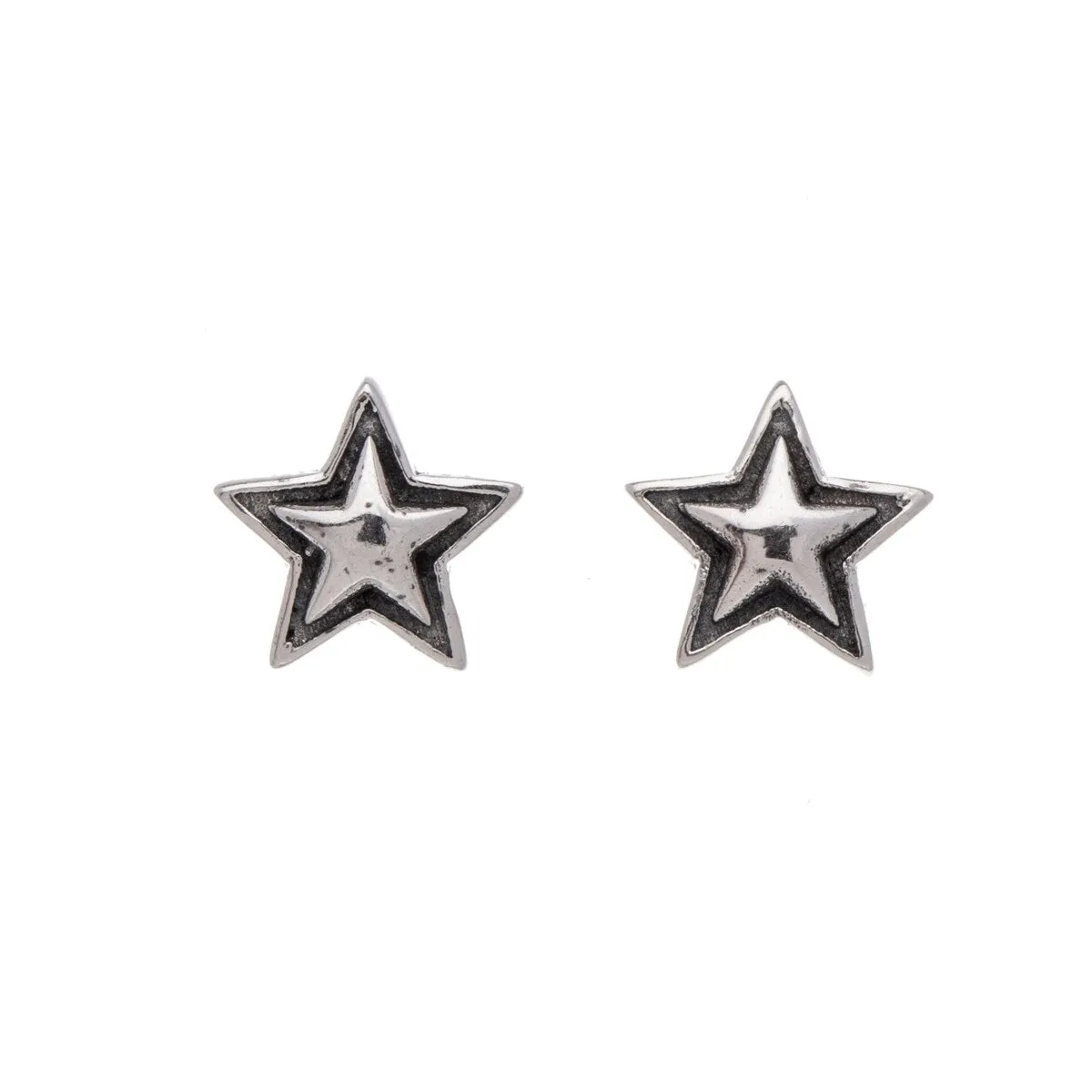 Sterling Silver Oxidized Star Stud Earrings sold by Zulily