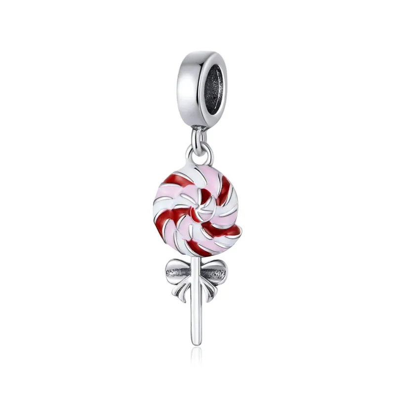 Red Enamel & Sterling Silver Lollipop Charm sold by Zulily