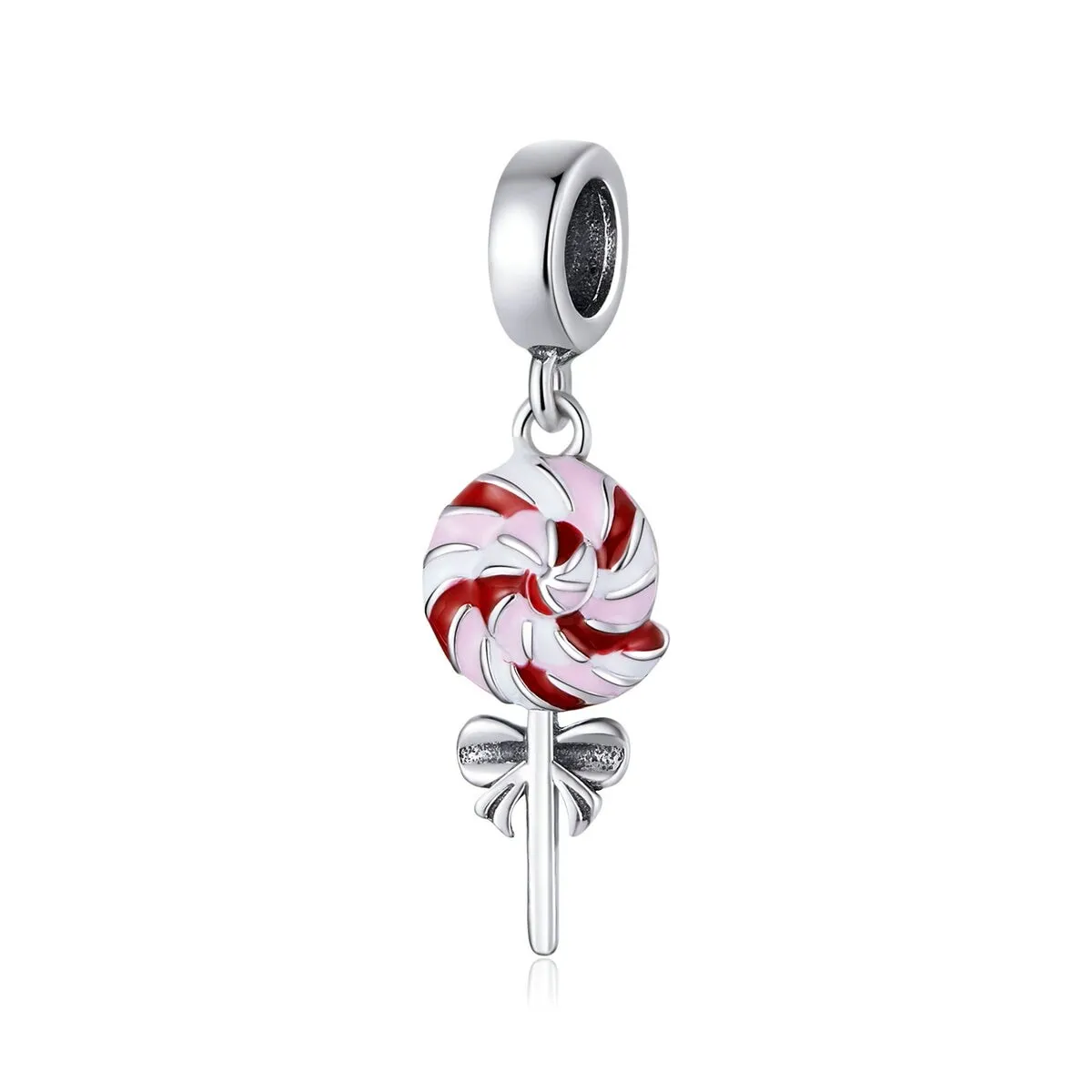 Red Enamel & Sterling Silver Lollipop Charm sold by Zulily
