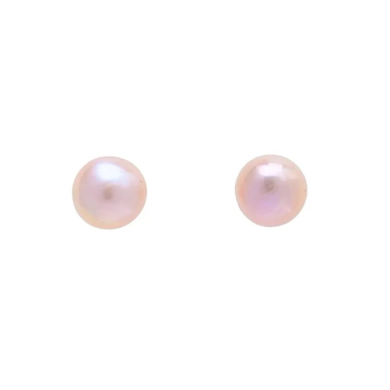 Peach Freshwater Pearl Stud Earrings sold by Zulily
