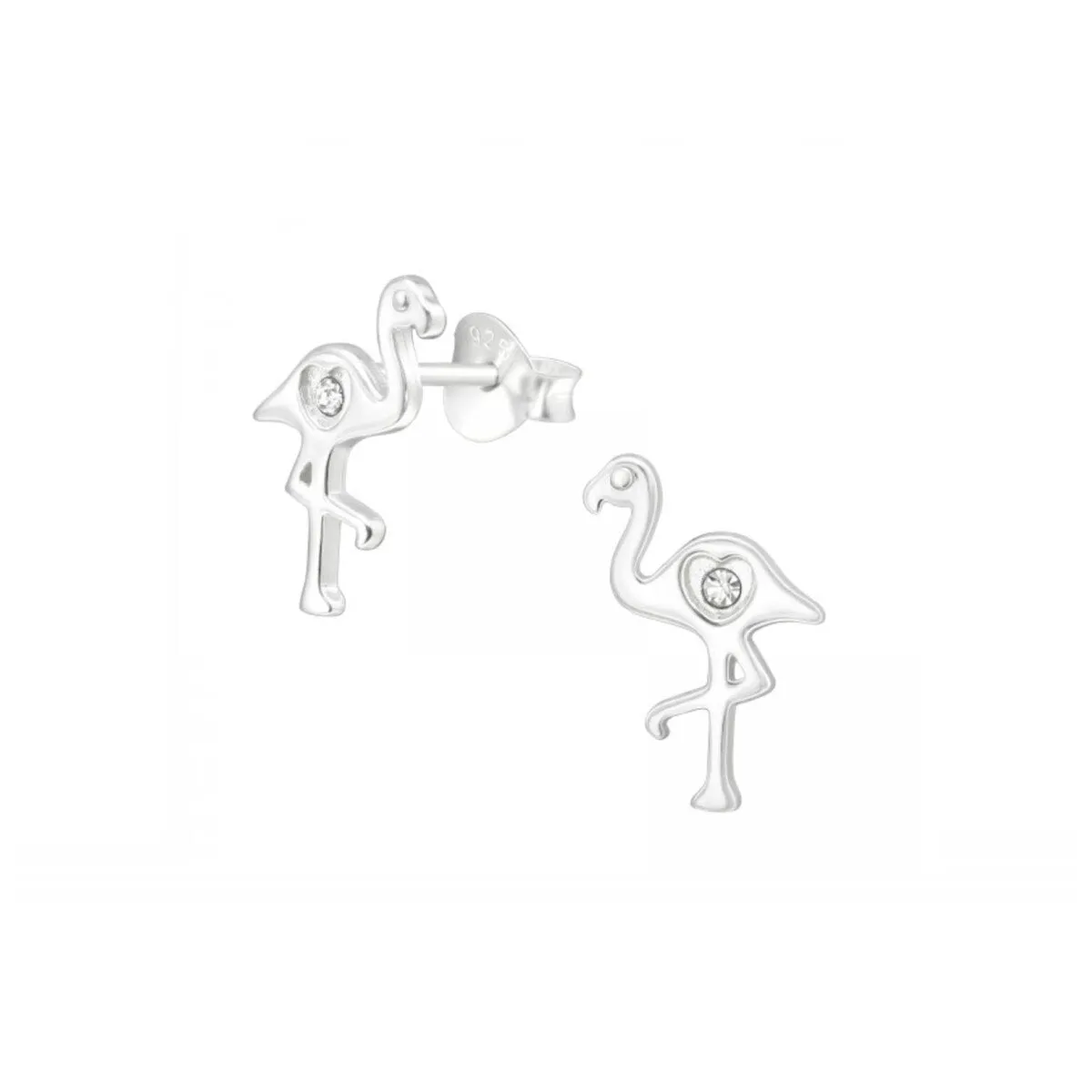 Sterling Silver Cubic Zirconia Flamingo Stud Earrings sold by Zulily