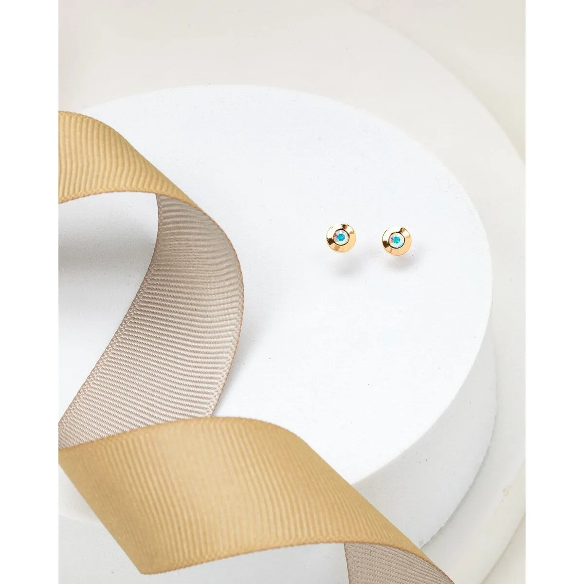 Dainty Circular Crystal Stud Earrings sold by Zulily product image thumbnail 4