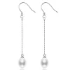 Sterling Silver Threader White Freshwater Pearl Earrings sold by Zulily