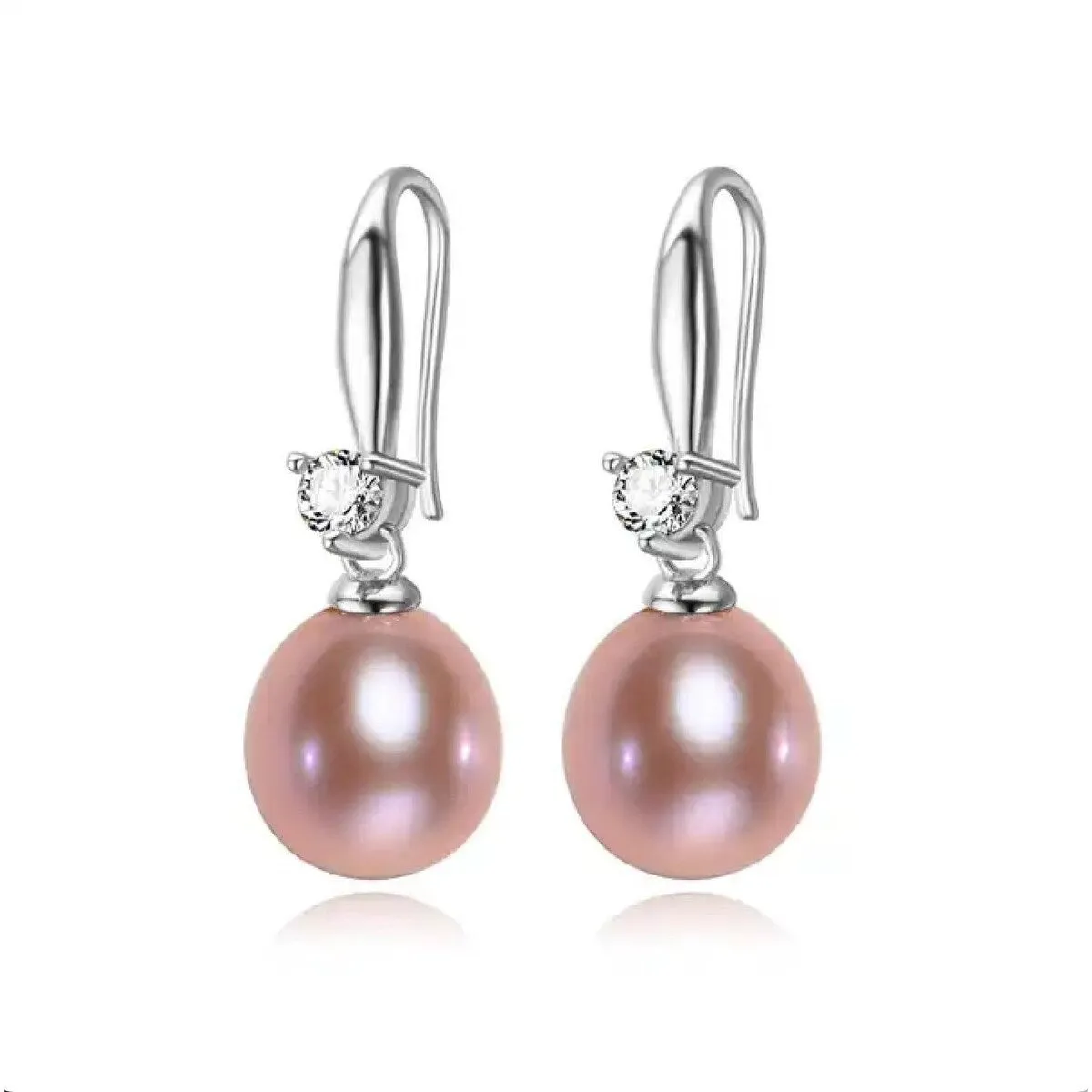 Sterling Silver & Pink Freshwater Pearl & CZ Drop Earrings sold by Zulily