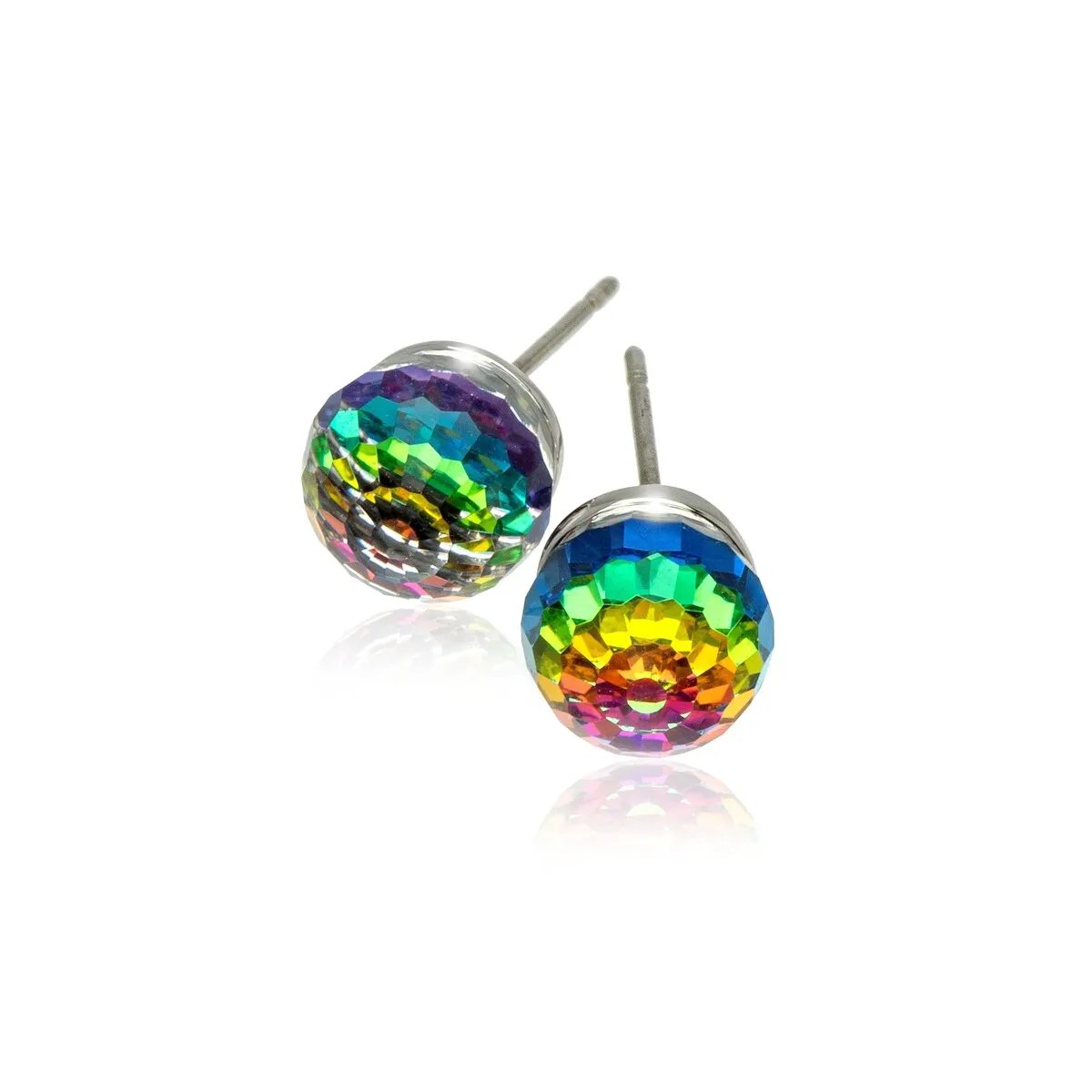 Silvertone Disco Ball Crystal Stud Earrings sold by Zulily product image thumbnail 4