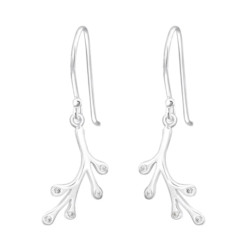 Cubic Zirconia & Sterling Silver Branch Drop Earrings made by Zulily
