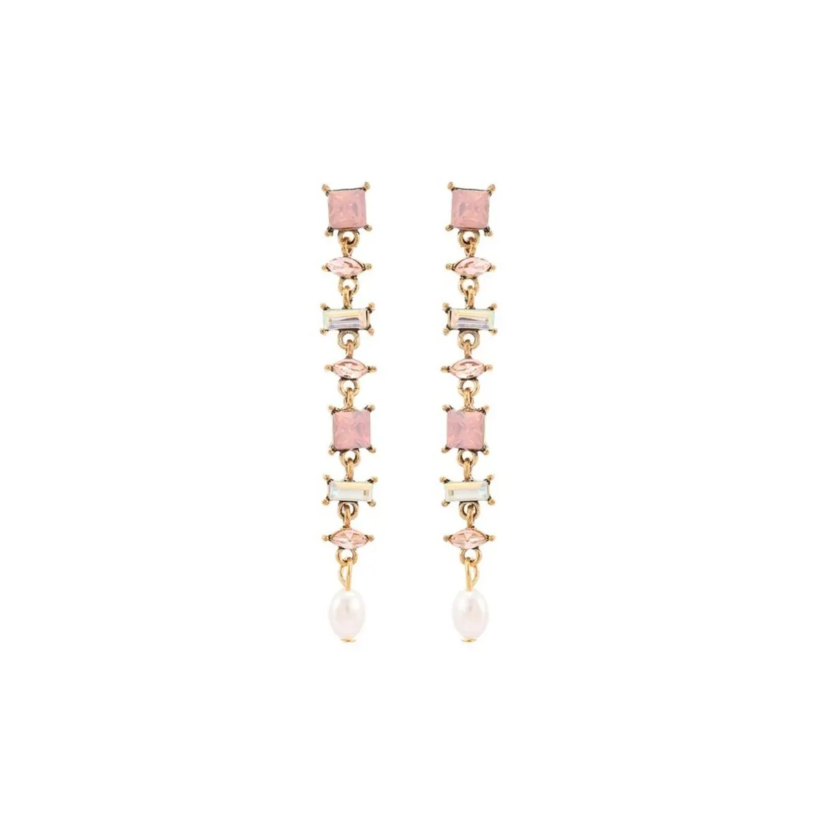 Shades Of Pink & Faux Pearl Geometric Crystal Drop Earrings sold by Zulily