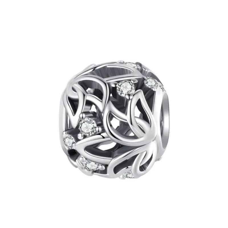 Cubic Zirconia & Sterling Silver Lotus Charm sold by Zulily