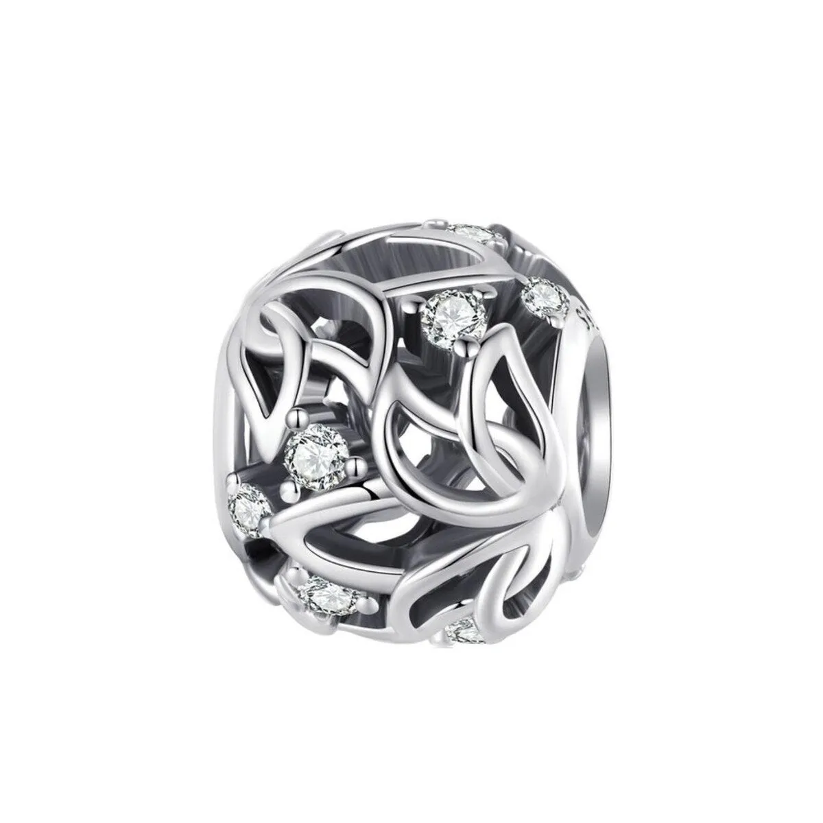 Cubic Zirconia & Sterling Silver Lotus Charm sold by Zulily