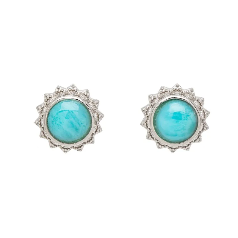 Sterling Silver & Larimar Stud Earrings sold by Zulily