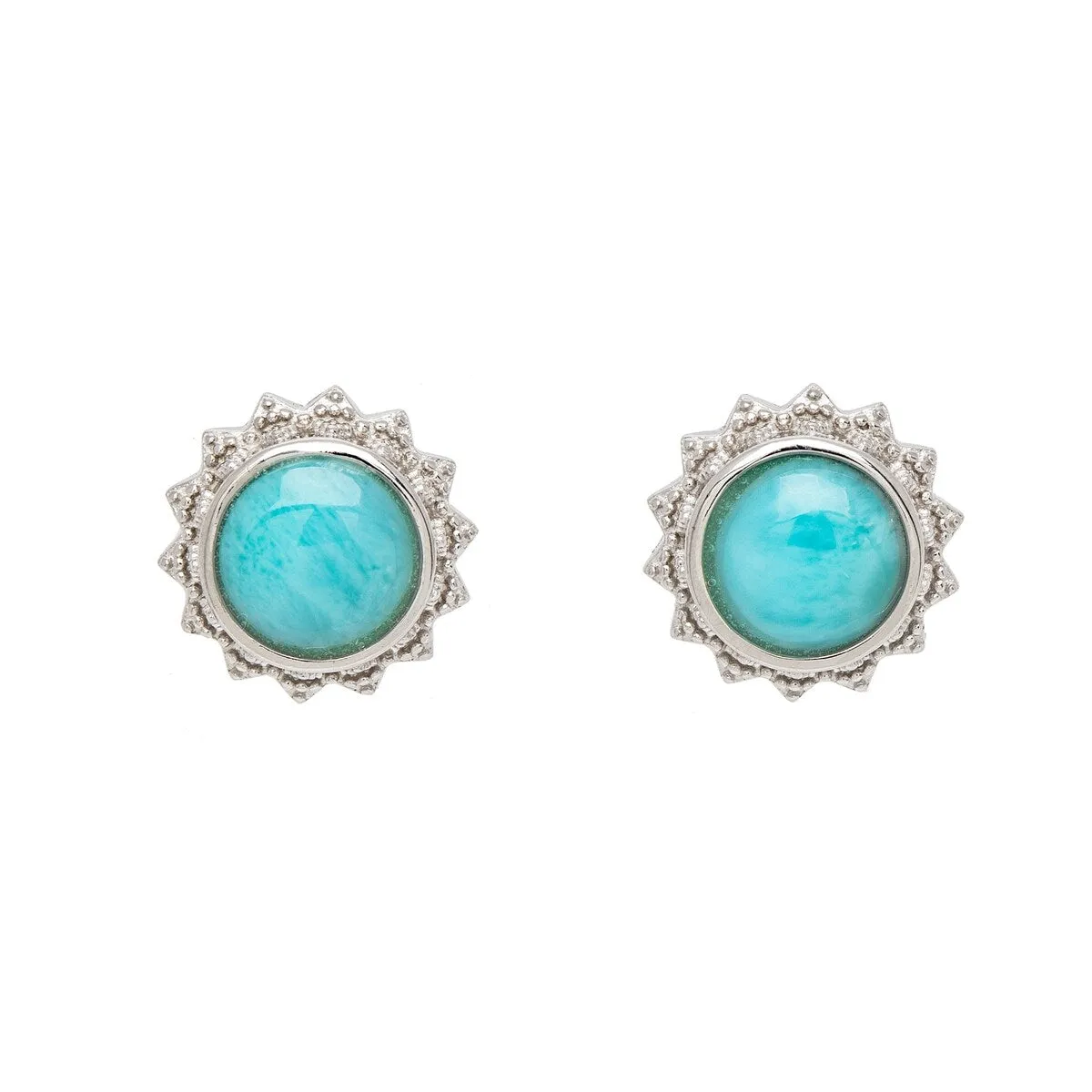 Sterling Silver & Larimar Stud Earrings sold by Zulily