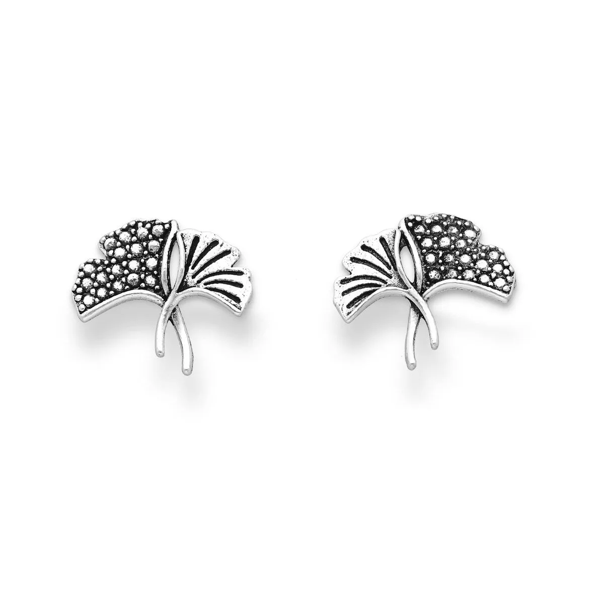 Sterling Silver Ginkgo Leaves Stud Earrings sold by Zulily