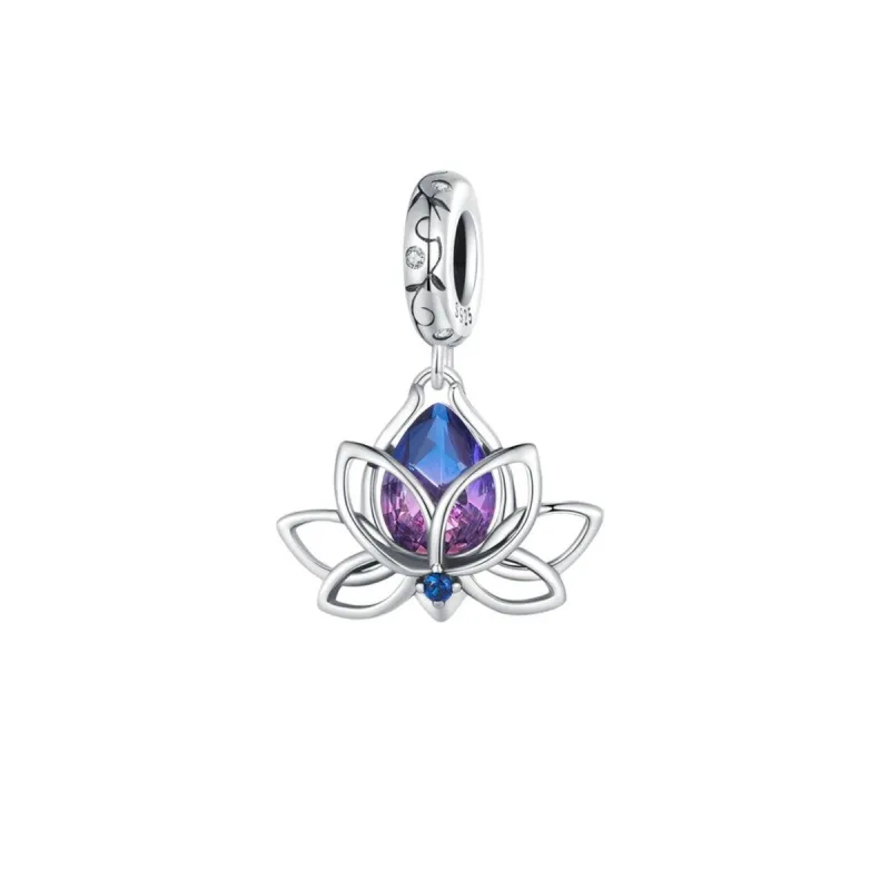 Pink Ombré Cubic Zirconia & Sterling Silver Lotus Charm sold by Zulily
