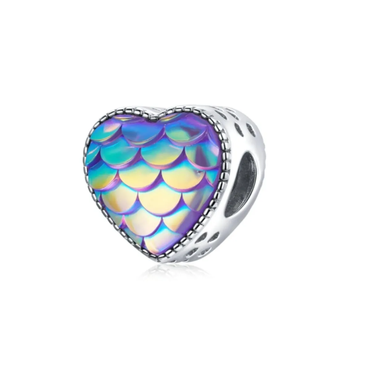 Sterling Silver Mermaid Scales Heart Charm sold by Zulily
