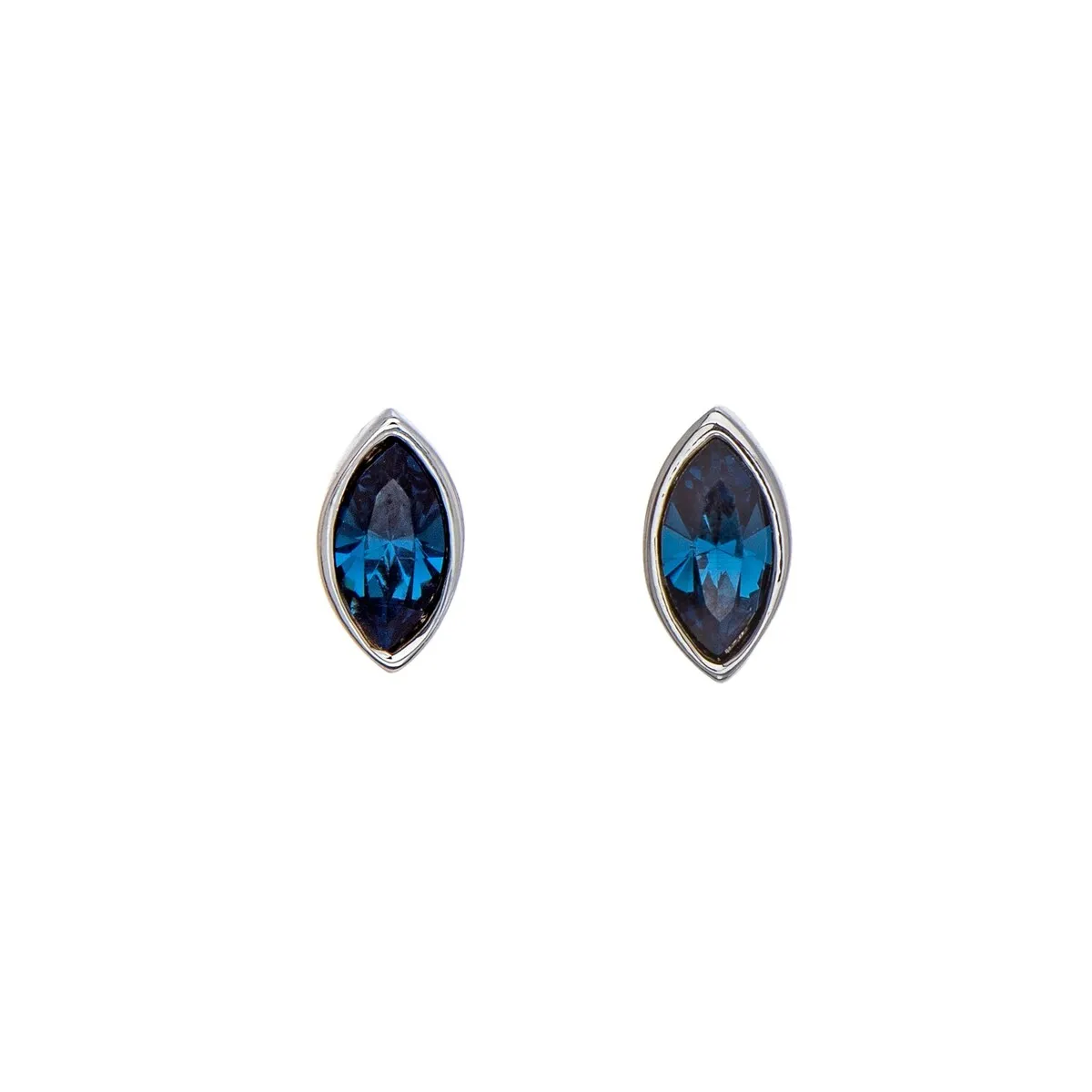 Silvertone Sapphire Blue Swarovski Crystals Marquis Stud Earrings sold by Zulily