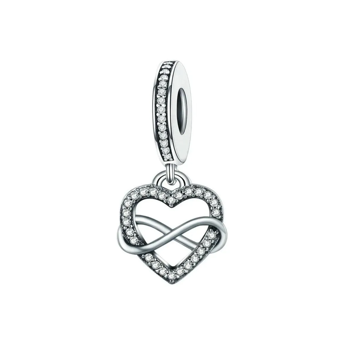 Cubic Zirconia & Sterling Silver Heart Infinity Love Charm sold by Zulily