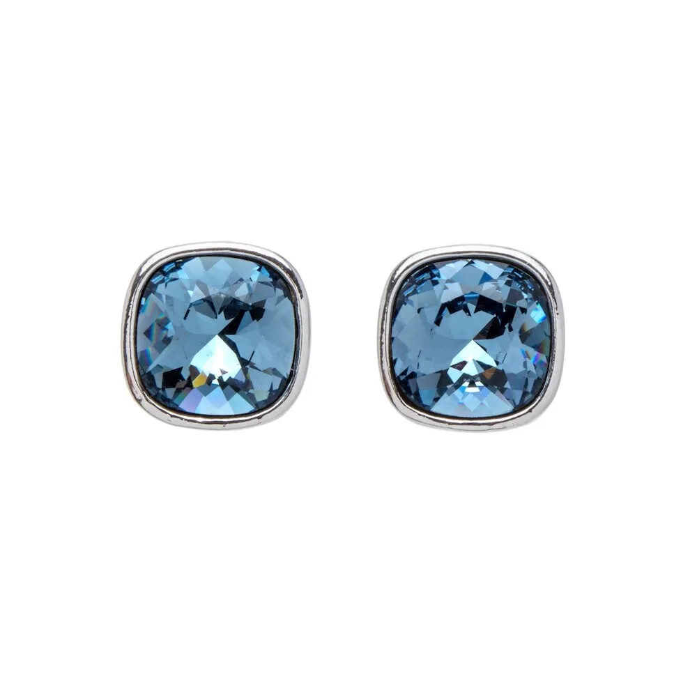 Cushion Cut Crystal Bezel Set Stud Earrings sold by Zulily
