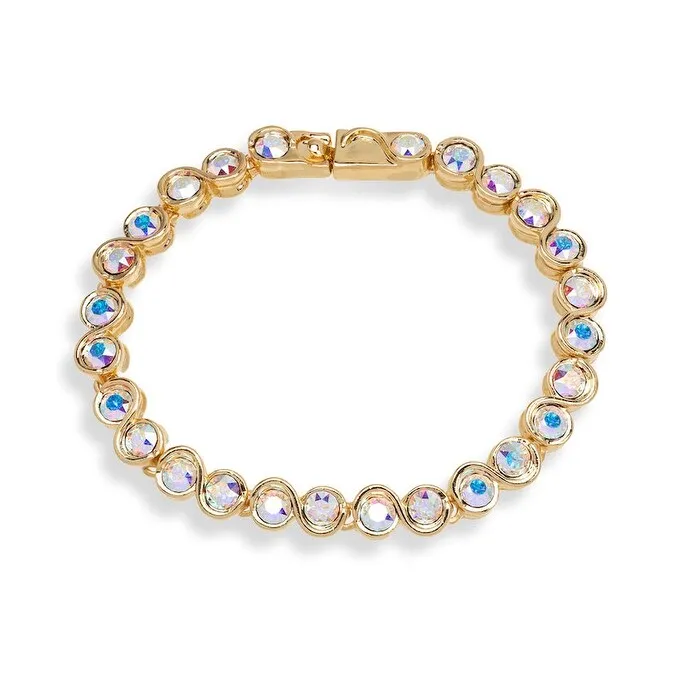 Crystal Swirled Tennis Bracelet sold by Zulily
