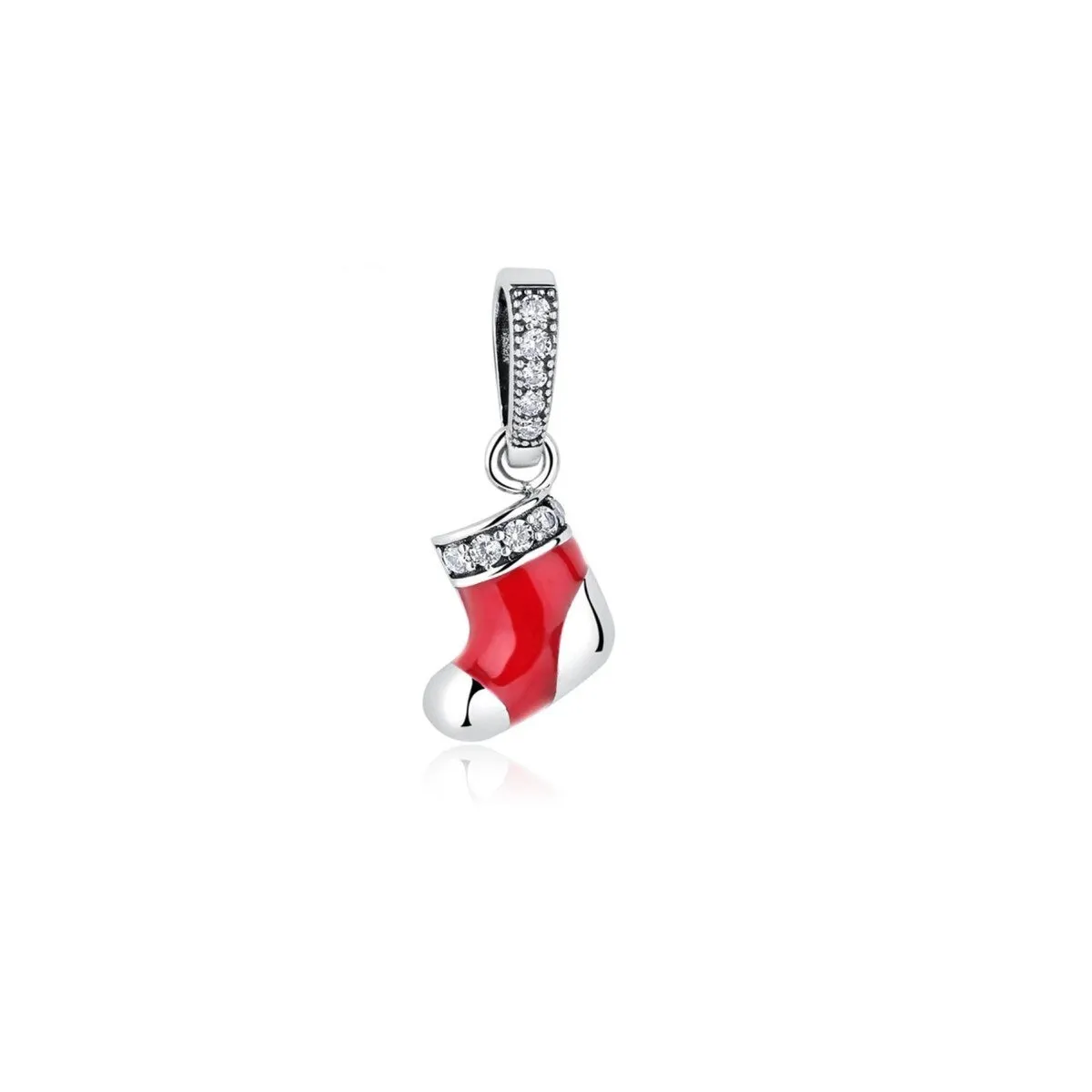 Sterling Silver & Cubic Zirconia Red Stocking Charm sold by Zulily