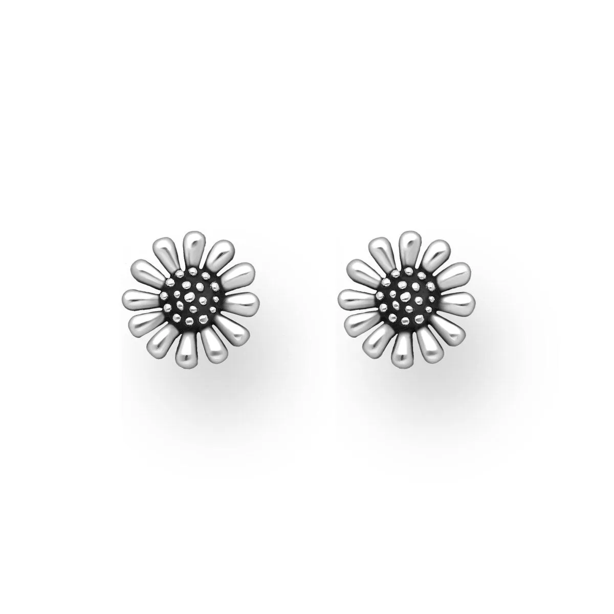 Sterling Silver Oxidized Flower Stud Earrings sold by Zulily