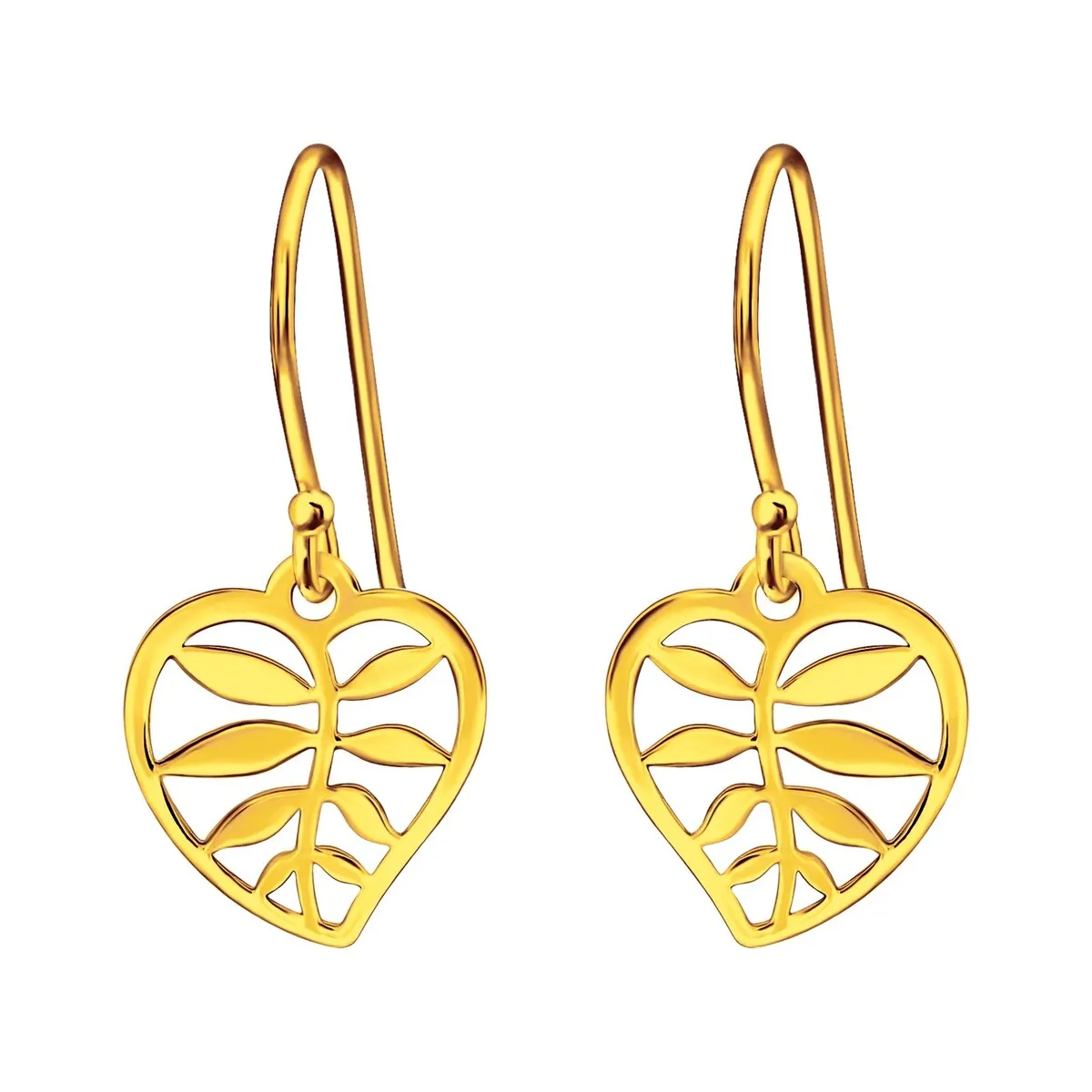 Sterling Silver 18k Gold-Plated Rowan Leaf Drop Earrings sold by Zulily