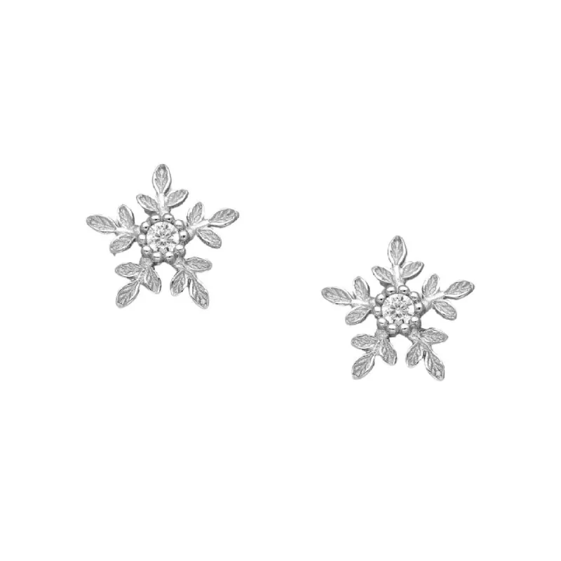 Sterling Silver & Cubic Zirconia Snowflake Stud Earrings sold by Zulily