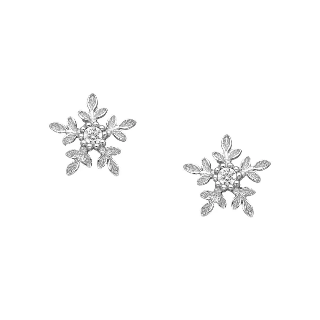Sterling Silver & Cubic Zirconia Snowflake Stud Earrings sold by Zulily