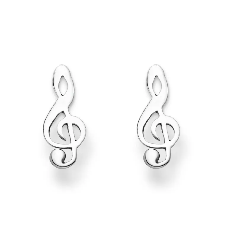 Sterling Silver Treble Clef Stud Earrings sold by Zulily