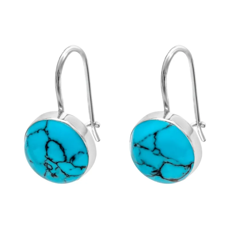 Sterling Silver Simulated Turquoise Circular Threader Earrings sold by Zulily