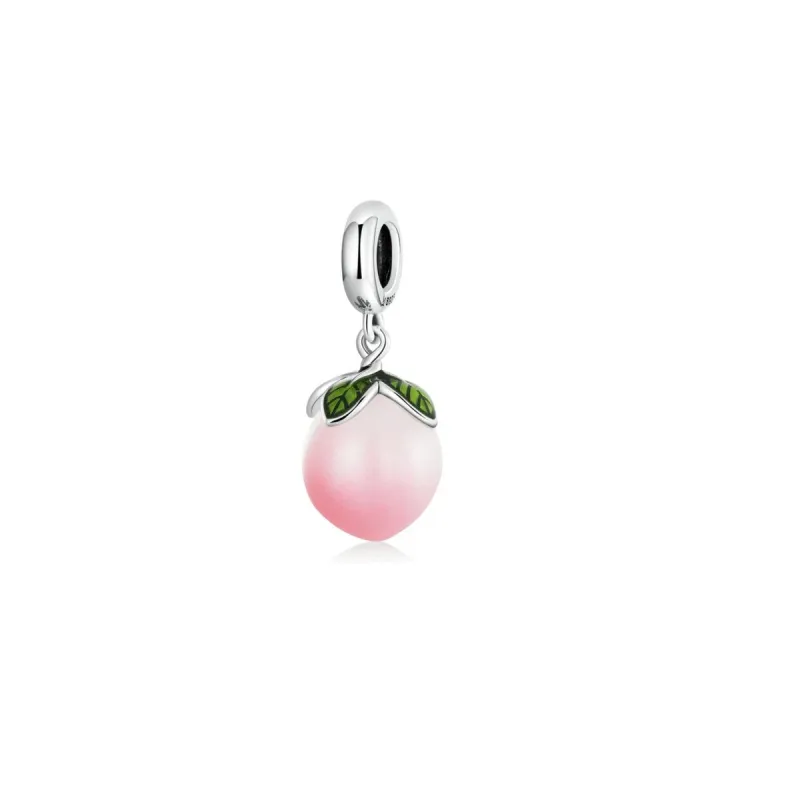 Pink & Sterling Silver Peach Drop Charm sold by Zulily
