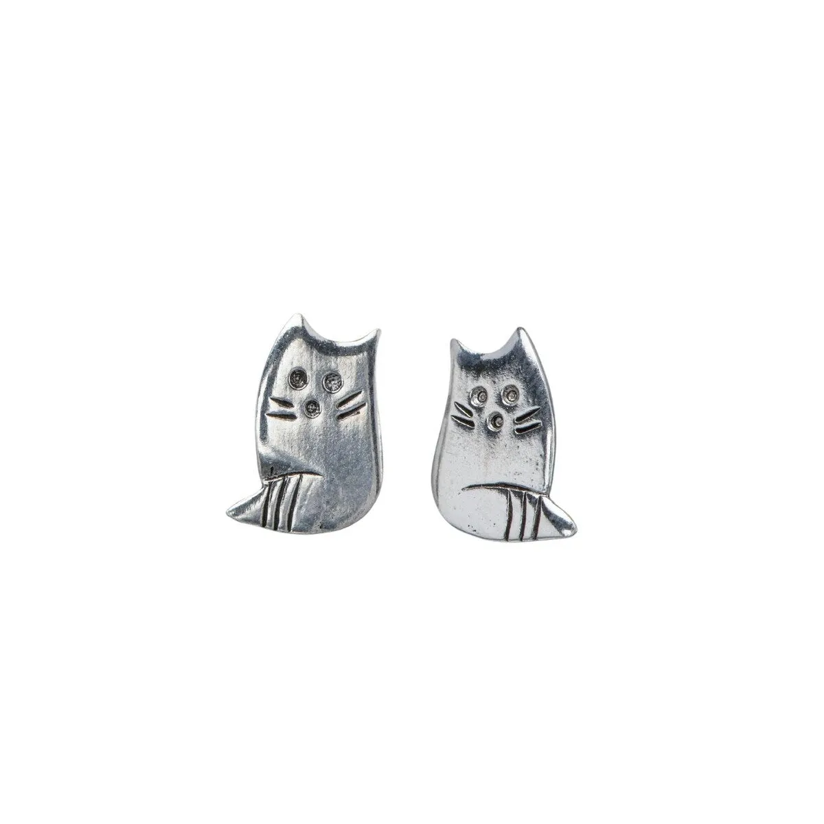 Sterling Silver Cute Cat Stud Earrings sold by Zulily product image thumbnail 4