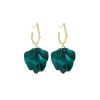 Goldtone & Green Petal Drop Earrings sold by Zulily